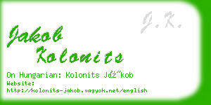 jakob kolonits business card